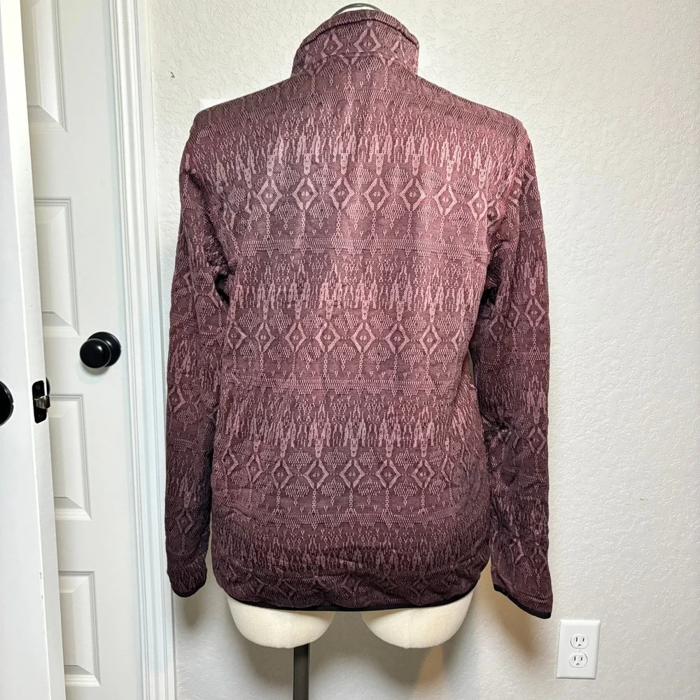 Avalanche‎ Outdoor Supply Womens Burgundy Geometric Fleece Pullover Large